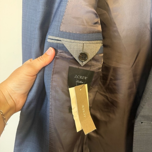 J.Crew Ludlow Tollegno 1900 Blue Italian Wool Suit Jacket Size 40R NWT - Picture 9 of 12